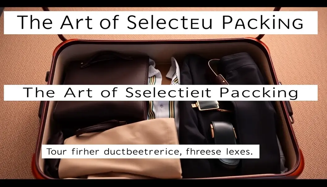 An exquisitely packed suitcase illustrating the harmony of selective packing.